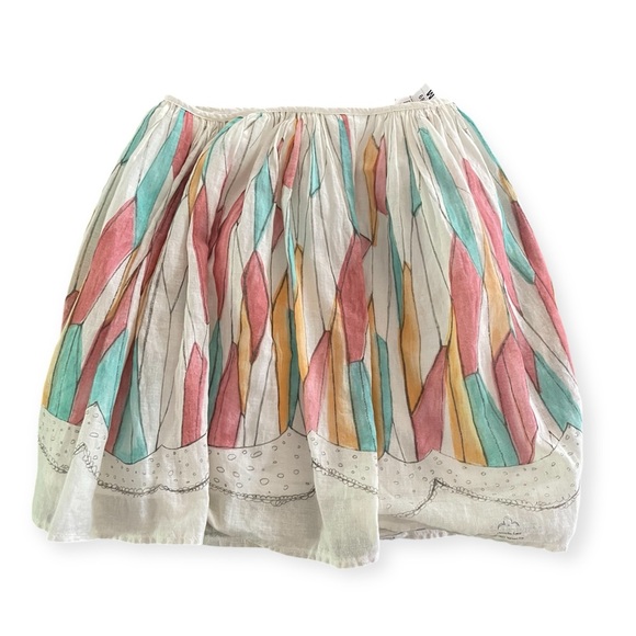 Nani IRO Naomi Ito Japanese Designer Pretty Choucho Lace Gauzy Linen Skirt Small - Picture 1 of 10